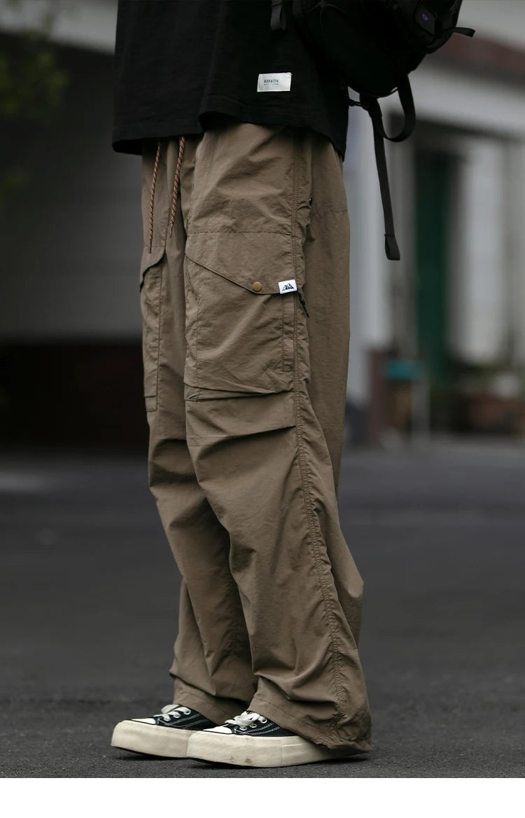 Functional Ripstop Wide Cargo Pants-streetwear-techwear