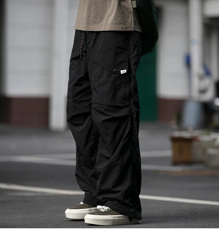 Functional Ripstop Wide Cargo Pants-streetwear-techwear