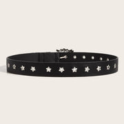 Gothic-Style Star Detail Belt-streetwear-techwear