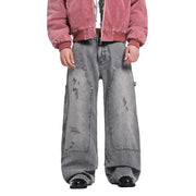 Grey Washed Baggy Carpenter Jeans-streetwear-techwear
