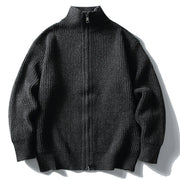Heavy Ribbed Knit Jacket-streetwear-techwear