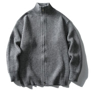 Heavy Ribbed Knit Jacket-streetwear-techwear
