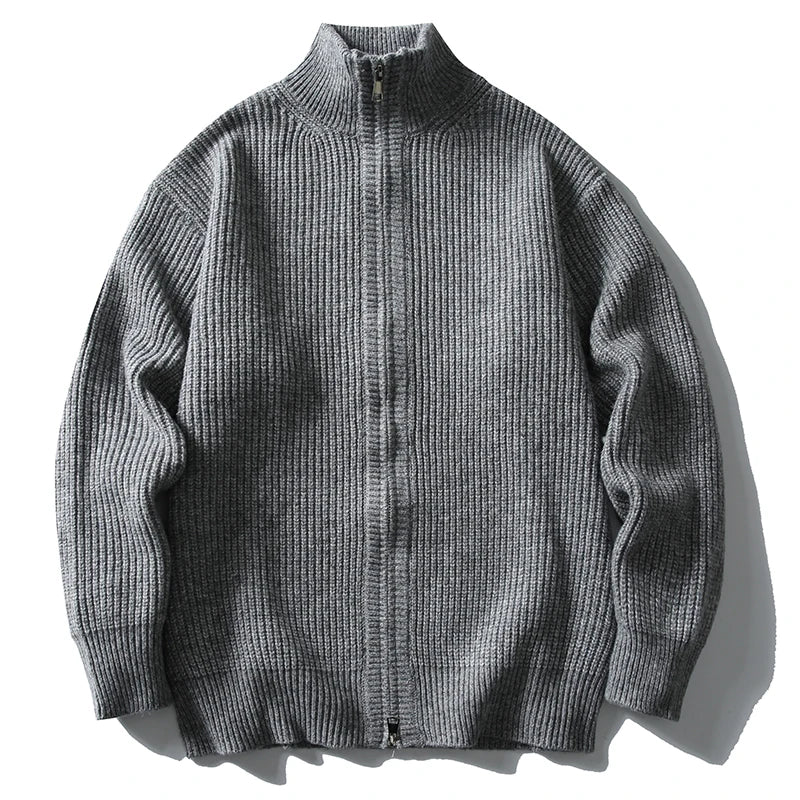 Heavy Ribbed Knit Jacket-streetwear-techwear
