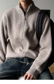 Heavy Ribbed Knit Jacket-streetwear-techwear