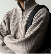 Heavy Ribbed Knit Jacket-streetwear-techwear