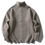 Heavy Ribbed Knit Jacket-streetwear-techwear