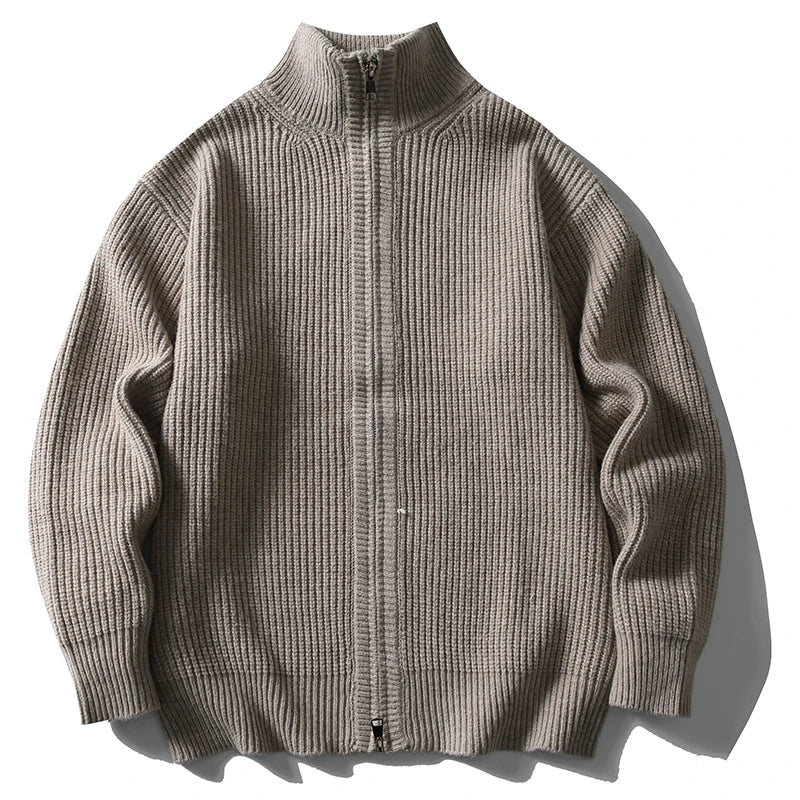 Heavy Ribbed Knit Jacket-streetwear-techwear