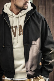 Hooded Workwear Canvas Jacket-streetwear-techwear