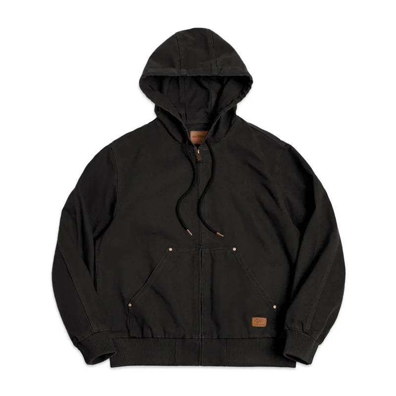 Hooded Workwear Canvas Jacket-streetwear-techwear