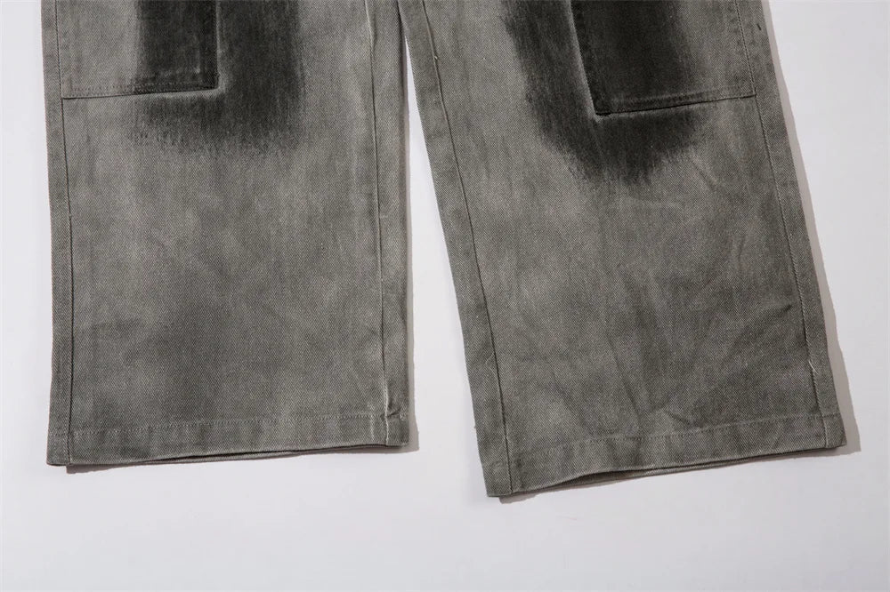 Industrial Wash Baggy Cargo Jeans-streetwear-techwear