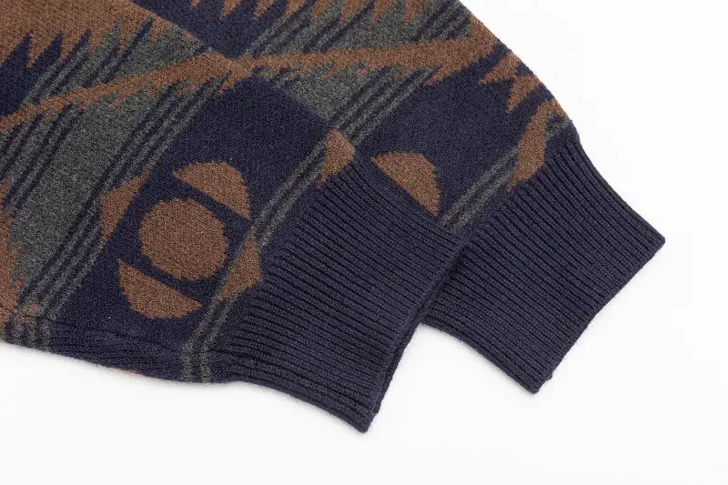 Jacquard Grandad Jumper-streetwear-techwear