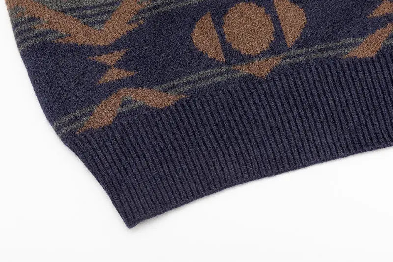 Jacquard Grandad Jumper-streetwear-techwear