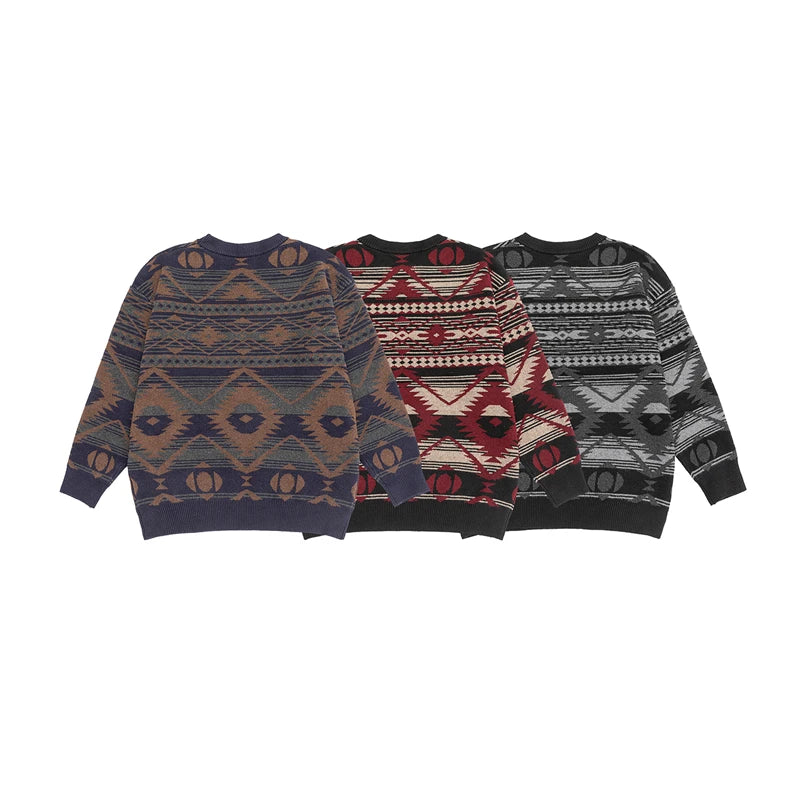 Jacquard Grandad Jumper-streetwear-techwear