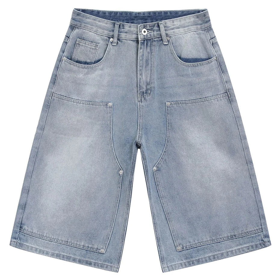 Blue Baggy Carpenter Denim Jorts – Foulchild 30 kutir PANEL DESIGN 
