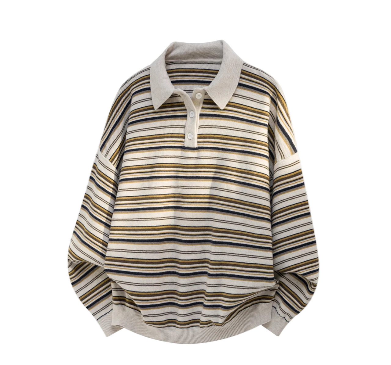 Knitted Stripe Rugby Shirt-streetwear-techwear