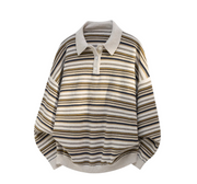 Knitted Stripe Rugby Shirt-streetwear-techwear