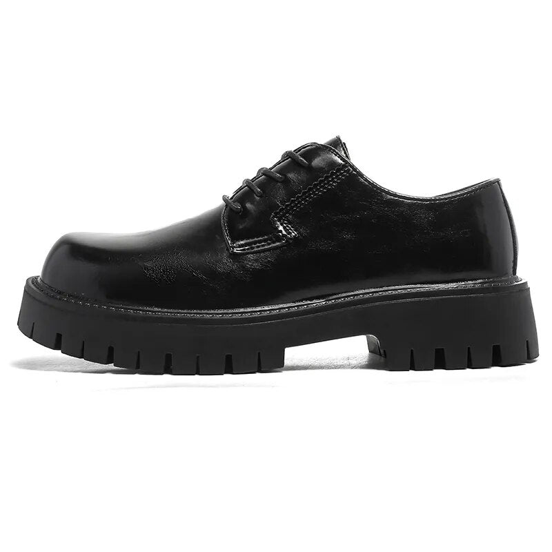 Lace-up Chunky Sole Derby Shoes-streetwear-techwear