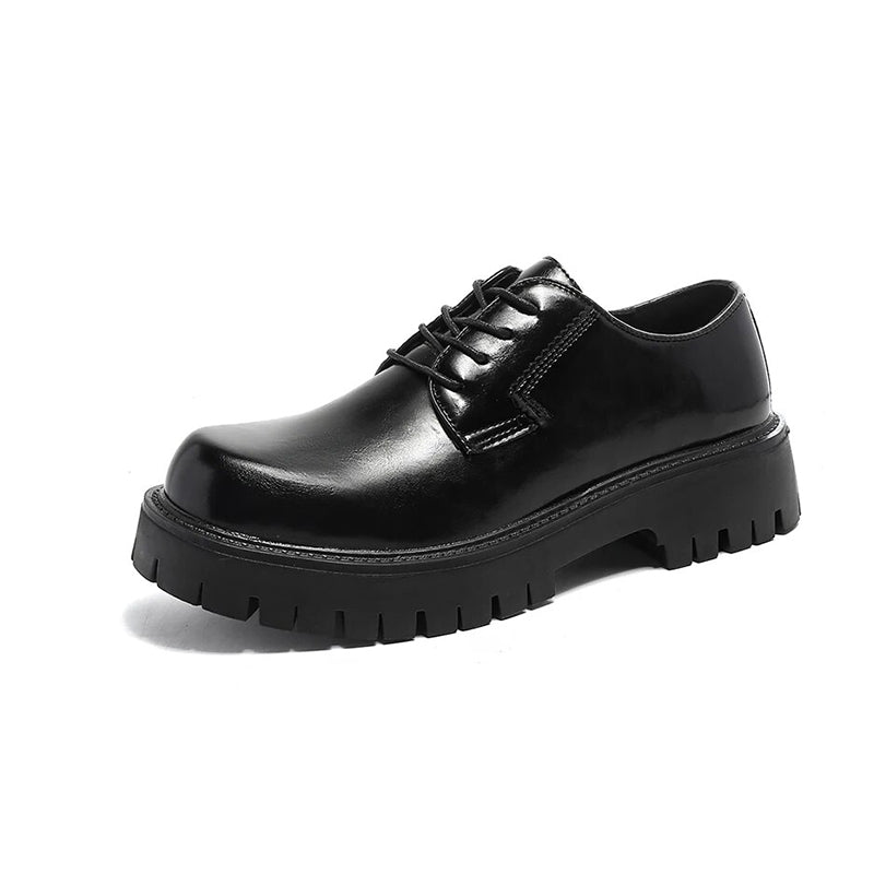 Lace-up Chunky Sole Derby Shoes-streetwear-techwear