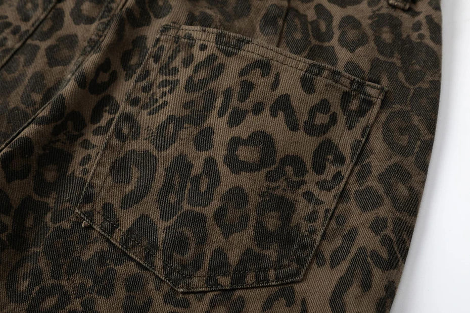 Leopard Print Jeans-streetwear-techwear