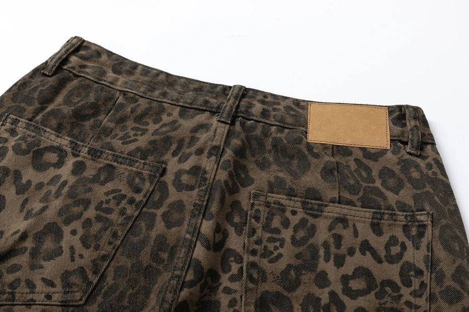 Leopard Print Jeans-streetwear-techwear
