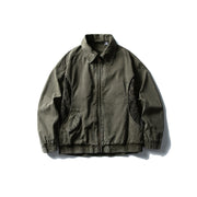 Leopard Print Panel Workwear Jacket-streetwear-techwear