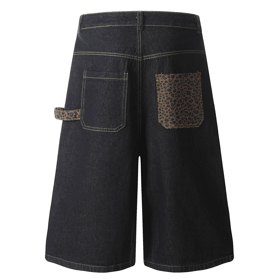 Leopard Print Pocket Carpenter Jorts | Streetwear at Before