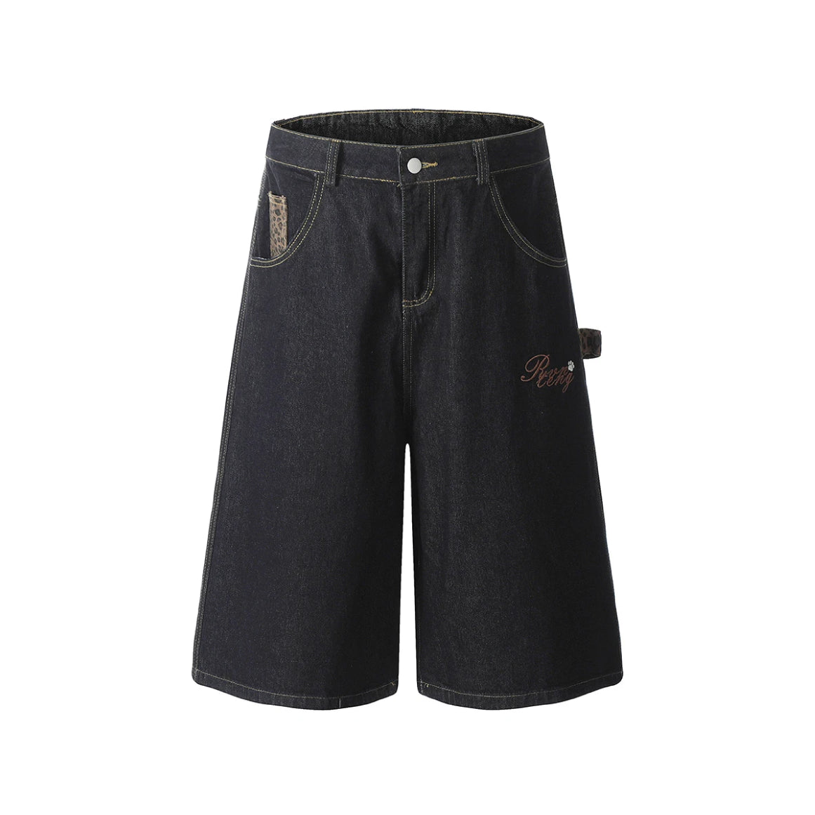 Leopard Print Pocket Carpenter Jorts | Streetwear at Before