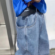 Long Length Denim Jorts-streetwear-techwear