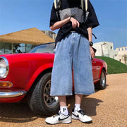 Long Length Denim Jorts-streetwear-techwear