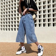 Long Length Denim Jorts-streetwear-techwear