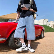 Long Length Denim Jorts-streetwear-techwear