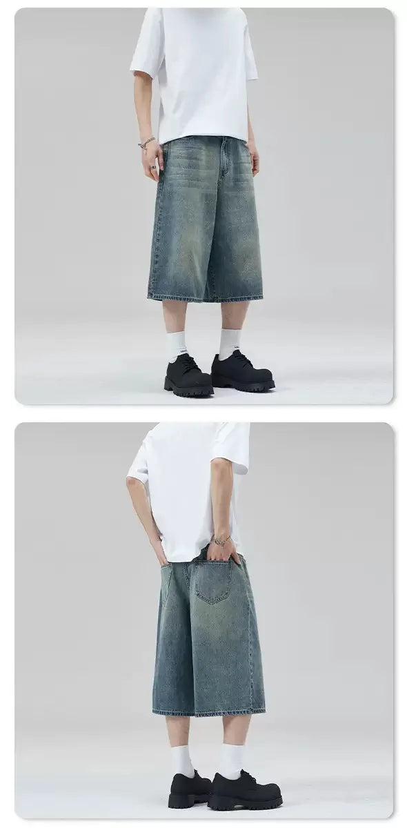 Long Length Vintage Wash Jorts-streetwear-techwear