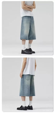 Long Length Vintage Wash Jorts-streetwear-techwear