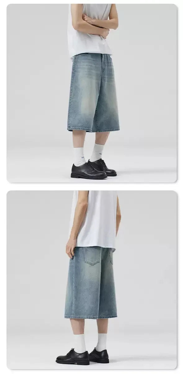 Long Length Vintage Wash Jorts-streetwear-techwear