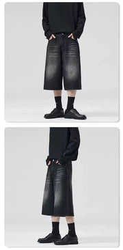 Long Length Vintage Wash Jorts-streetwear-techwear