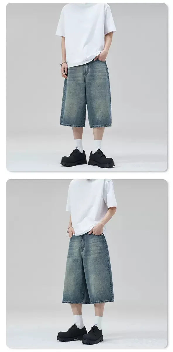 Long Length Vintage Wash Jorts-streetwear-techwear
