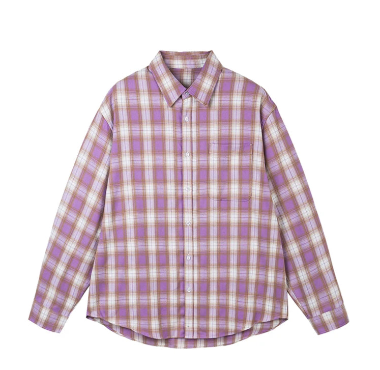 Washed Pink Check Shirt
