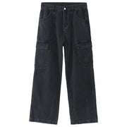 Loose Fit Cargo Jeans-streetwear-techwear