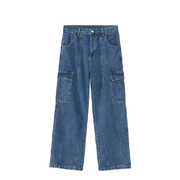 Loose Fit Cargo Jeans-streetwear-techwear
