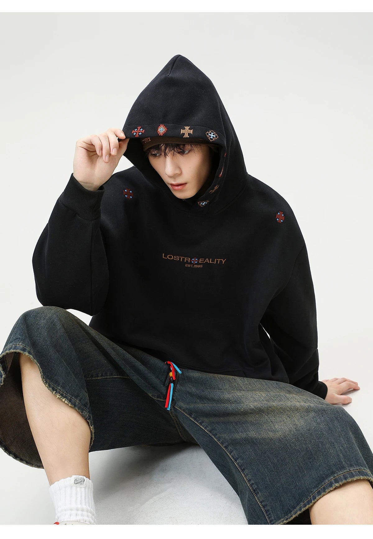 Lost Reality Embroidered Hoodie-streetwear-techwear