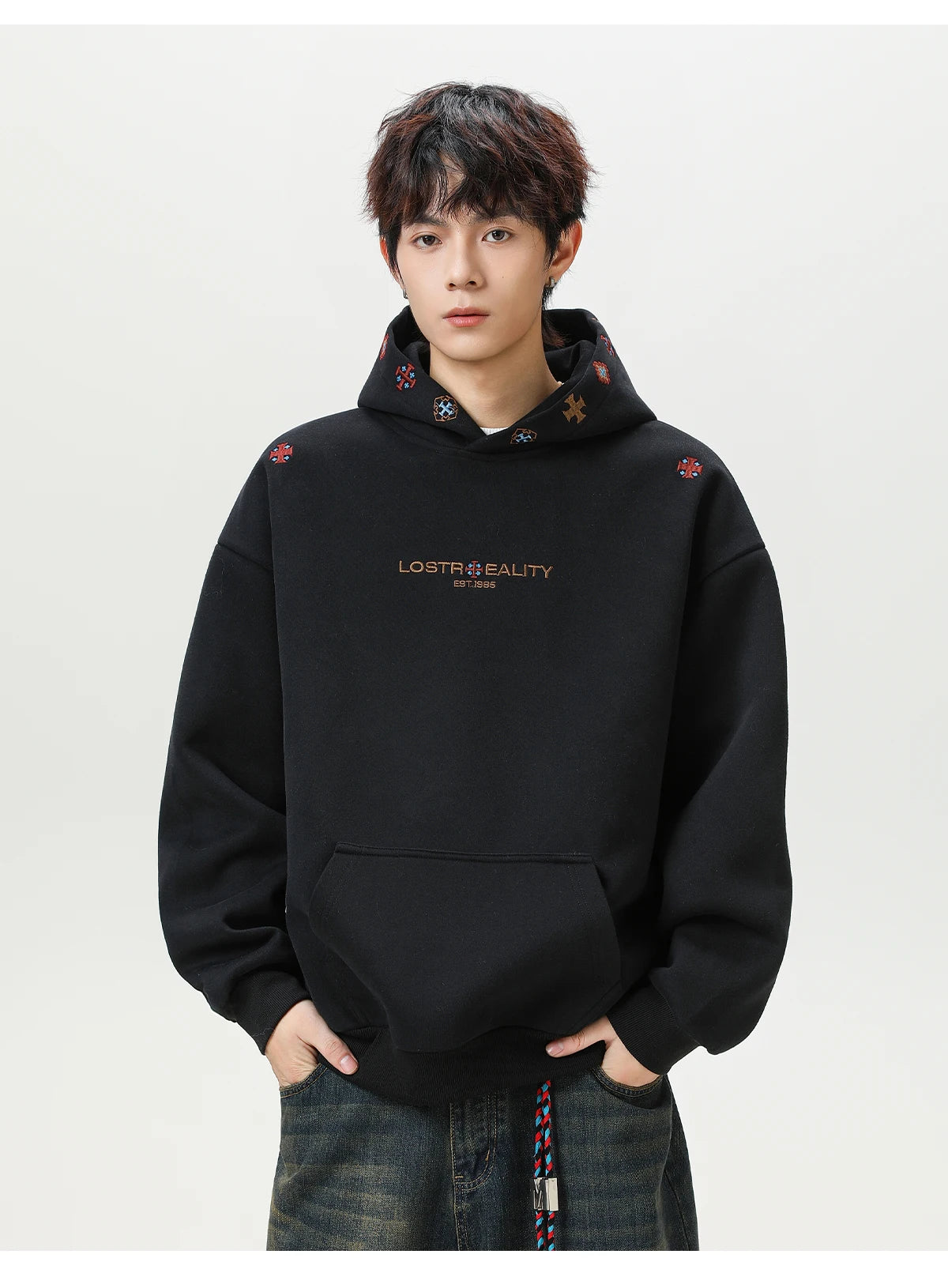 Lost Reality Embroidered Hoodie-streetwear-techwear