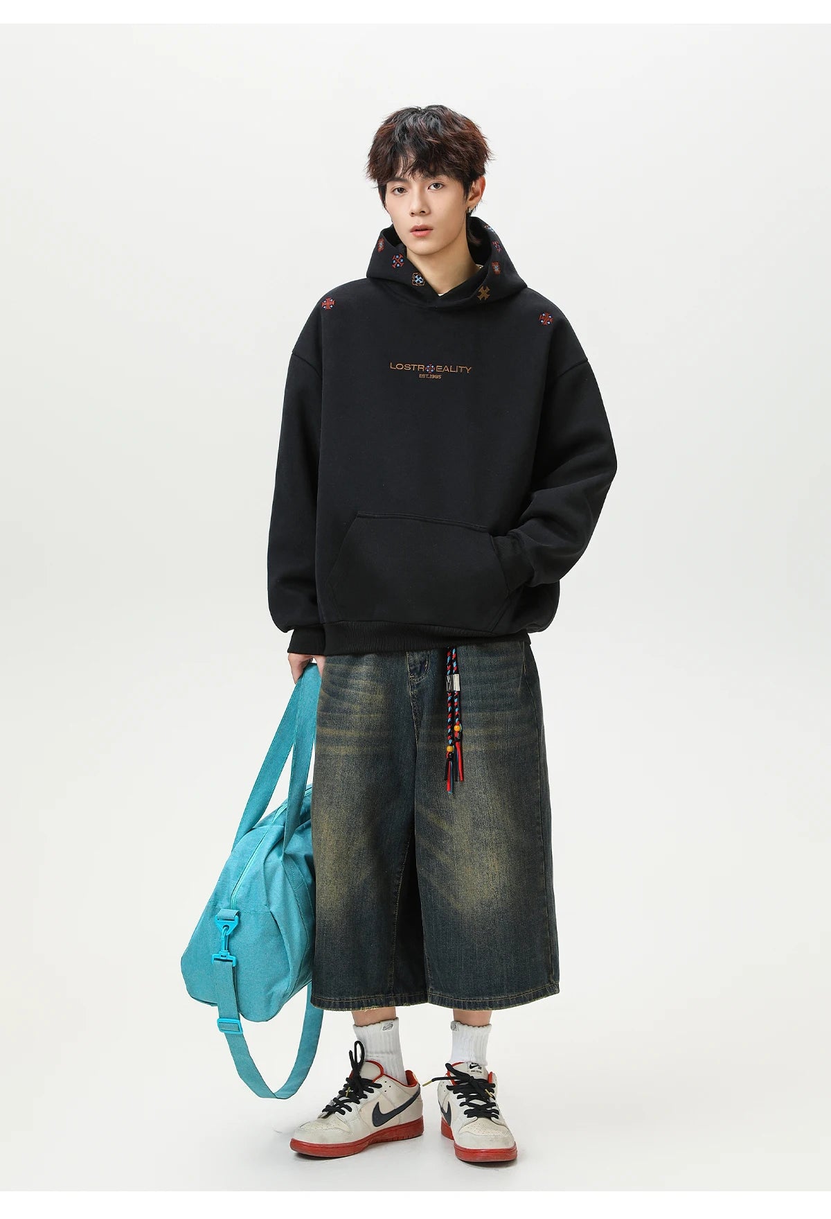 Lost Reality Embroidered Hoodie-streetwear-techwear