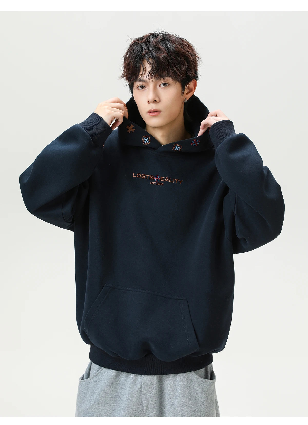 Lost Reality Embroidered Hoodie-streetwear-techwear