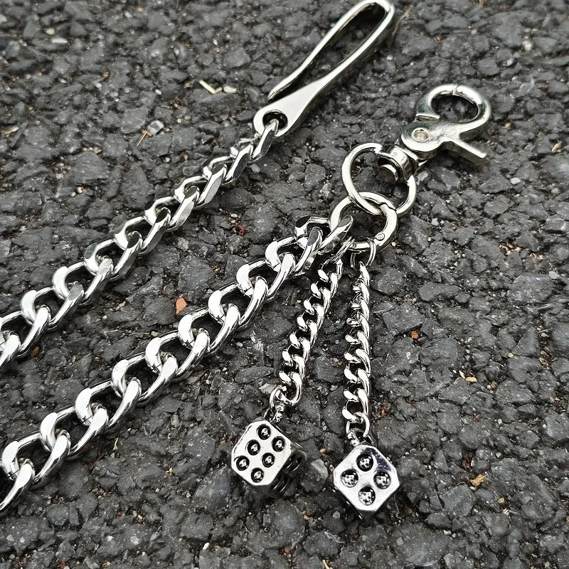 小物 Y2K Dice chain Ch Gothic Style Y2k Punk Aged Dice Keychain, Paper Chain