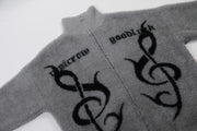 Lyric Symbol Faux Fur Zip-up Sweater-streetwear-techwear