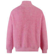 Lyric Symbol Faux Fur Zip-up Sweater-streetwear-techwear