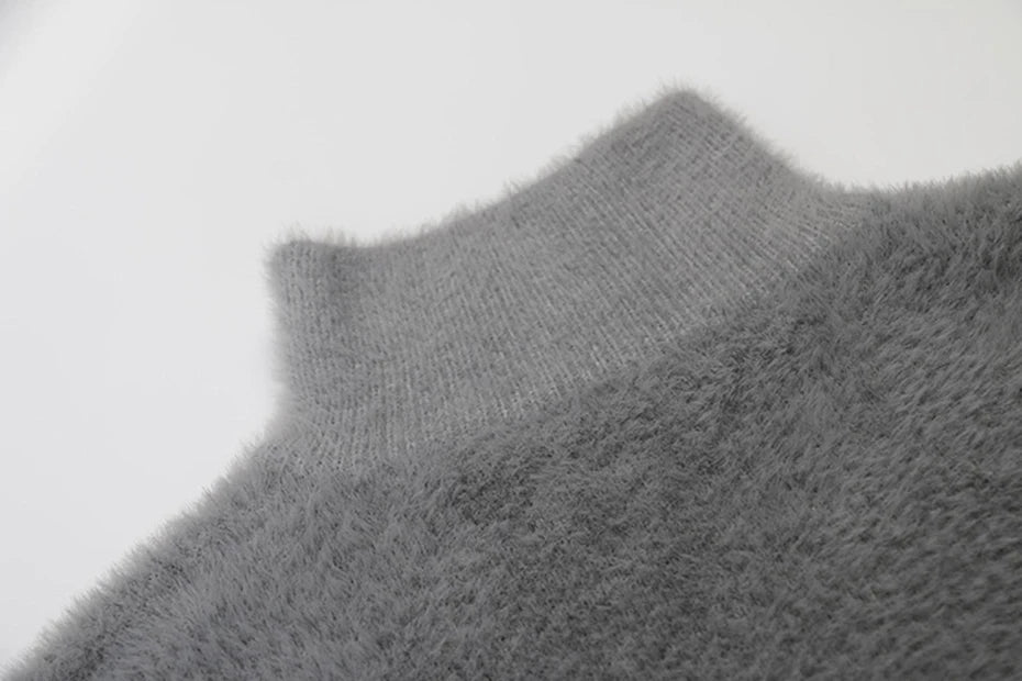 Lyric Symbol Faux Fur Zip-up Sweater-streetwear-techwear