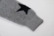 Lyric Symbol Faux Fur Zip-up Sweater-streetwear-techwear