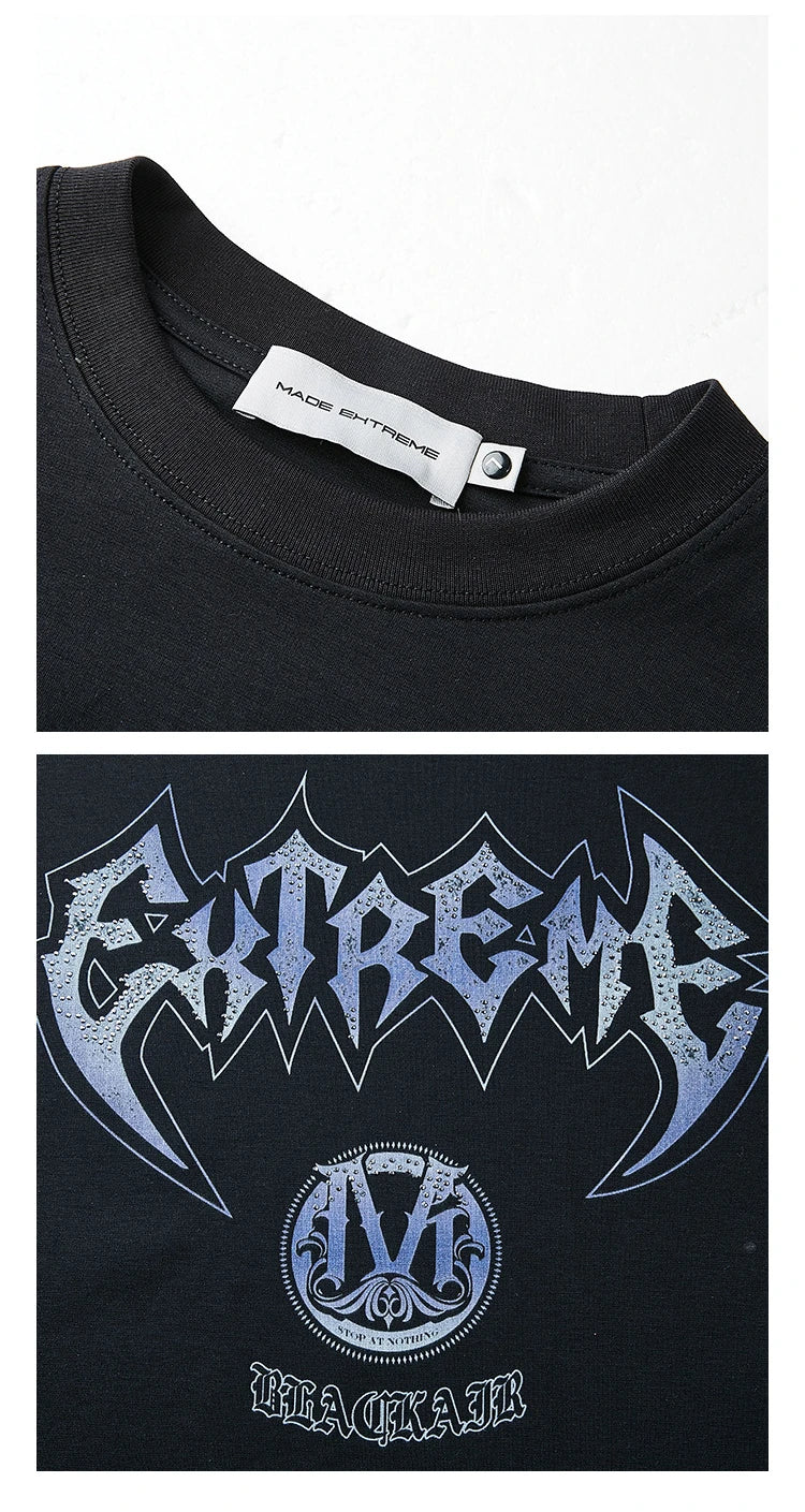 MADE EXTREME Studded Metal Logo T-Shirt-streetwear-techwear