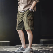 MADEN Herringbone Twill Cargo Shorts-streetwear-techwear